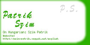 patrik szim business card